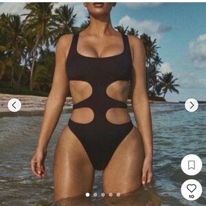 RARE Skims monokini onyx gunmetal size XL